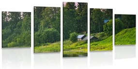 5 részes kép mesés ház a tónál