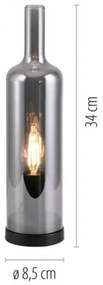 JUST LIGHT. 14006-25 - Asztali lámpa BOTTLE 1xE14/25W/230V fekete/füstszínű