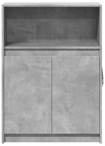 betonszürke szerelt fa tálalószekrény LED-del 72x34x100 cm