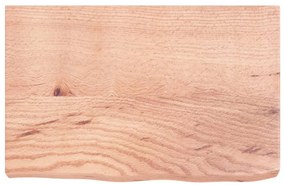 világosbarna kezelt tömör fa fürdőszobai pult 60x40x(2-6) cm