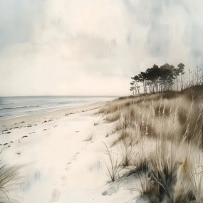 Vászonkép Canvas Tájkép Tenger Balti-tenger Tengerpart Dűnék Nyomai 80x80