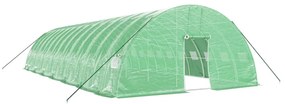 zöld acélvázas melegház 84 m² 14 x 6 x 2,85 m