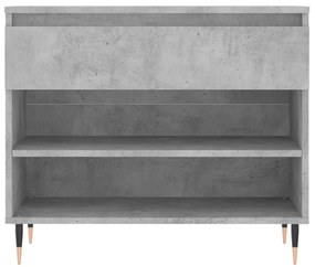 betonszürke szerelt fa cipőszekrény 70x36x60 cm