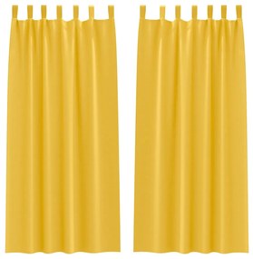 Függönyök függönyökkel 2 pcs mustársárga 245x140cm Poliészter