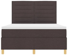vidaXL Boxspring ágy matrac sötétbarna 140x190 cm szövet