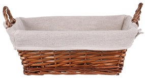 Fonott kosár, szövet barna színű, 35 x 25 x 13 cm