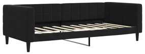 fekete kihúzható bársony heverő fiókkal 90 x 190 cm