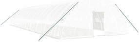 fehér acélvázas melegház 108 m² 18x6x2,85 m