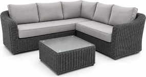 AVENBERG LIDO kerti rattan sarokgarnitúra, szürke