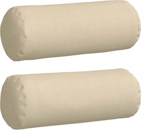 vidaXL Hengerpárnák 2 pcs Krém Ø 25 x 70 cm szövet