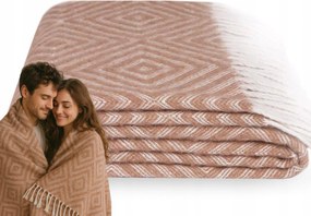 Arc Puha Takaró 140x200 Pled Kapa könnyű Bézs ajándék Meleg rombusz ágytakaró