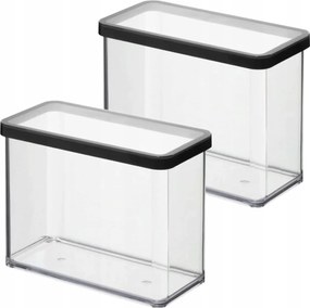 Rotho 2 Db-os Ételtároló Szett Ömlesztett Árukhoz 2,1L Fekete Loft