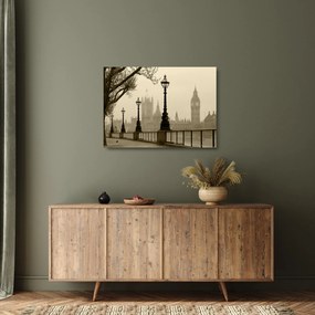 Kép - London a ködben, Anglia (üvegen) (70x50 cm)