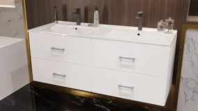NOEL fürdőszoba szekrény + mosdóval 120 cm fehér színben