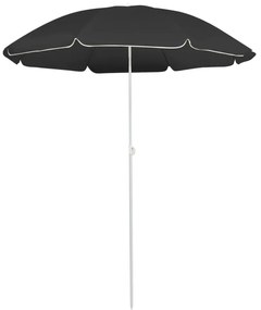 antracitszürke kültéri napernyő acél rúddal 180 cm
