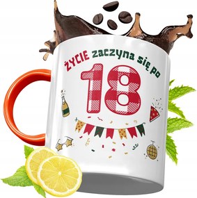 Narancssárga Szülinapi Bögre 18 18STE Ajándék fényképes nyomtatással