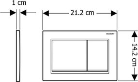 Geberit 115.080.KM.1 - Omega30 öblítőgomb 21,2x14,2 cm fekete/fényes króm