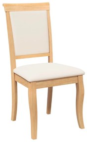 vidaXL 2 db természetes tömörfa gumiból készült étkezőszékek párnákkal