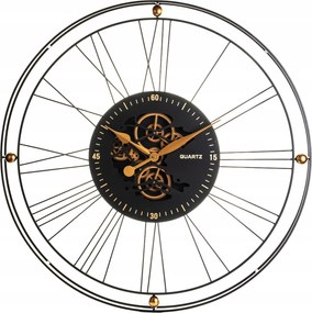 Falióra kerek fekete arany glamour Treviso fém stílusos lógó