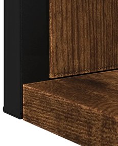 füstölt tölgy szerelt fa fürdőszobai tükör polccal 50x12x60 cm