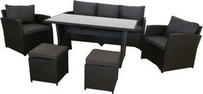 Avenberg AMICO Nagy családi kerti ülőgarnitúra - fekete/antracit