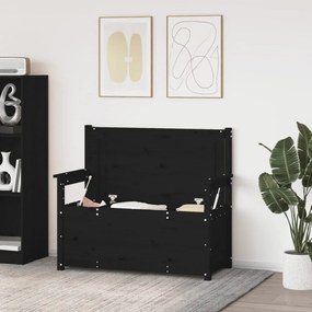 fekete tömör fenyőfa pad 112,5 x 51,5 x 96,5 cm