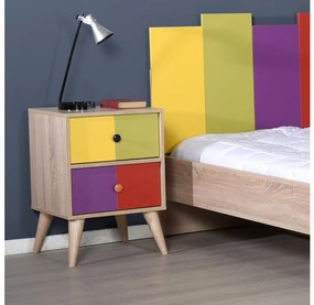 Adore Furniture Éjjeliszekrény 66x44 cm barna/színes AD0038