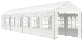 fehér polietilén pavilon tetővel 15,61 x 2,28 x 2,69 m