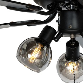 Mennyezeti ventilátor fekete fa mintával 107,5 cm 3 lámpával húzókapcsolóval - Mistral Vidro