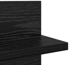 Falpolcok polcokkal 2 pcs Musta tammi 80 x 11.5 x 18 cm Faanyag