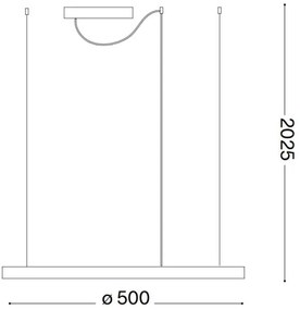 Ideal Lux - LED kábellel függesztett csillár ORACLE SLIM LED/29W/230V 3000K Ø 50 cm fehér