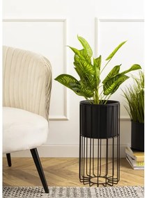 Fém virágcserép LOFT 42x20 cm fekete