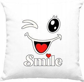 Smile pozitív smiley párna, fehér