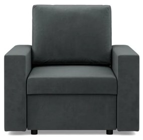 Zeus fotel, egyenes kartámasz, bársony, bonell töltet, szürke