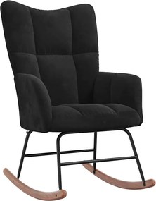 vidaXL Hintaszék Fekete 78 x 61 x 98 cm Bársony