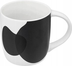 Porcelán Bögre füllel fekete mintás 350 ml