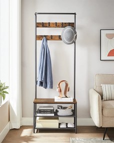 Előszobafal TAYLOR cipőtartóval 180x64 cm, rusztikus barna