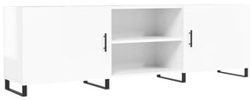 fehér magasfényű szerelt fa TV-szekrény 150x30x50 cm