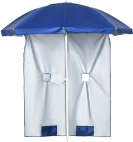 Outsunny Kerti Napernyő Oldalsó Panellel Ø191x211 cm, Kézi Forgató Mechanizmussal, 2 Zsebbel és 2 Ablakkal a Kertmedencéhez | Aosom