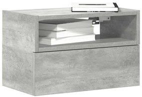 Betonszürke falra szerelhető éjjeliszekrény 45 x 26 x 28,5 cm