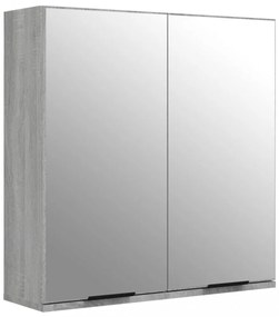 3 részes szürke sonoma szerelt fa fürdőszoba szekrényszett