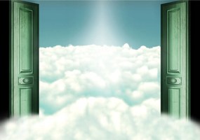 Fotótapéta flizelina Mennyei ajtó Kék felhők és ragyogás 312x219 +ragasztó