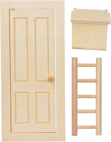 Miniatűr fából készült nyitható ajtó postaláda létra dekoráció Diy