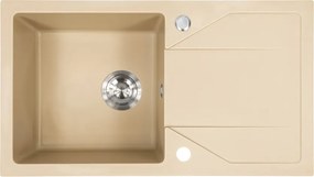 Gori szögletes egy medence + csepegtető gránit mosogató bézs