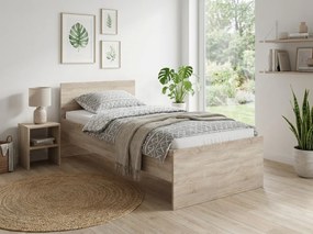 Ágy ELISA 90 x 200 cm, sonoma tölgy Ágyrács: Lamellás ágyrács, Matrac: Sommera 18 cm matrac