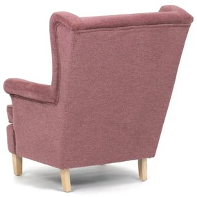 Pihenőfotel, vintage rózsaszín szövet kárpittal, AK-388 Belföldi raktárról