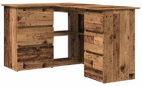 sarokasztal Régi fa 145x100x76 cm Gépelt fa