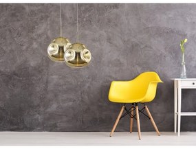 Klausen 111003 - Csillár zsinóron VITRO 1xE27/10W/230V átm. 35 cm arany