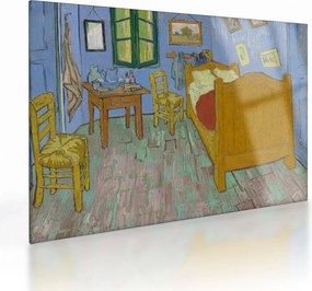 Üveg kép - Vincent van Gogh, The Bedroom, reprodukciók (70x50 cm)