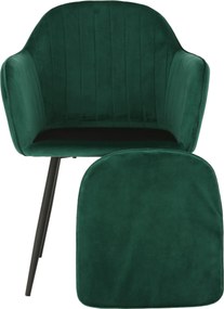 Dizájnos fotel, smaragd Velvet anyag, ZIRKON